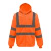 Reflective Hooded Zipper Sweatshirt Outdoor Sports Fleece Reflective Clothing