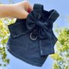Pet Cat Denim Skirt Chest Back Leash for Dog Walking