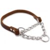 Half P Shape Pet Dog Collar Leather Dog Chain Collar