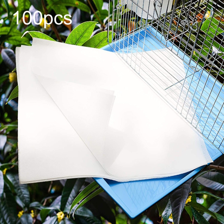 100pcs Bird Cage Paper Liners Disposable Absorbent Non-Woven Parakeet Cage Dung Liners