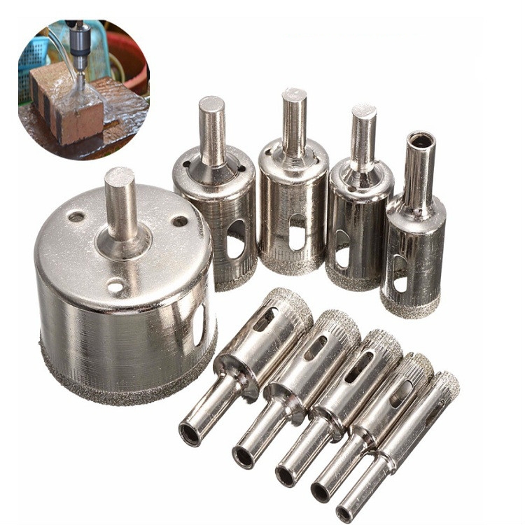 10 In 1 8-50mm Diamond Tool Bit Glass Tile Hole Opener Set