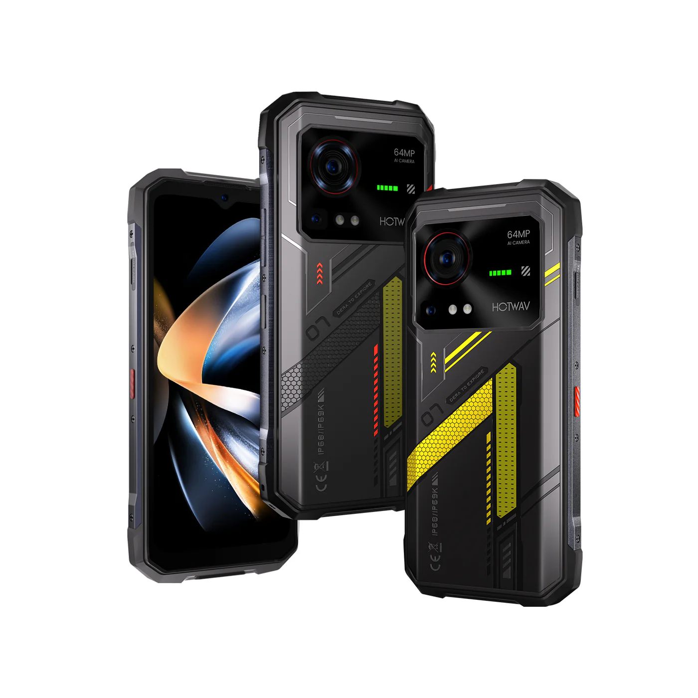 HOTWAV Hyper 7 5G Rugged Phone 6.6'' FHD+ 2K Display 10800mAh Mobile Phone 280LM 64MP Smartphone 8GB 256GB Android 14 Cellphone