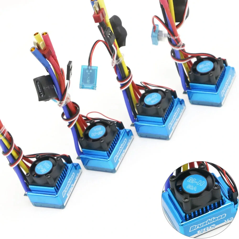 Waterproof 45A 60A 80A 120A Brushless ESC Electric for 1/8 1/10 1/12 RC Car Parts