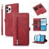 Zipper Card Slot Buckle Wallet Leather Phone Case, For iPhone 13 Pro Max