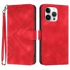 Line Pattern Skin Feel Leather Phone Case, For iPhone 16 Pro Max, For iPhone 16 Pro, For iPhone 16 Plus, For iPhone 16