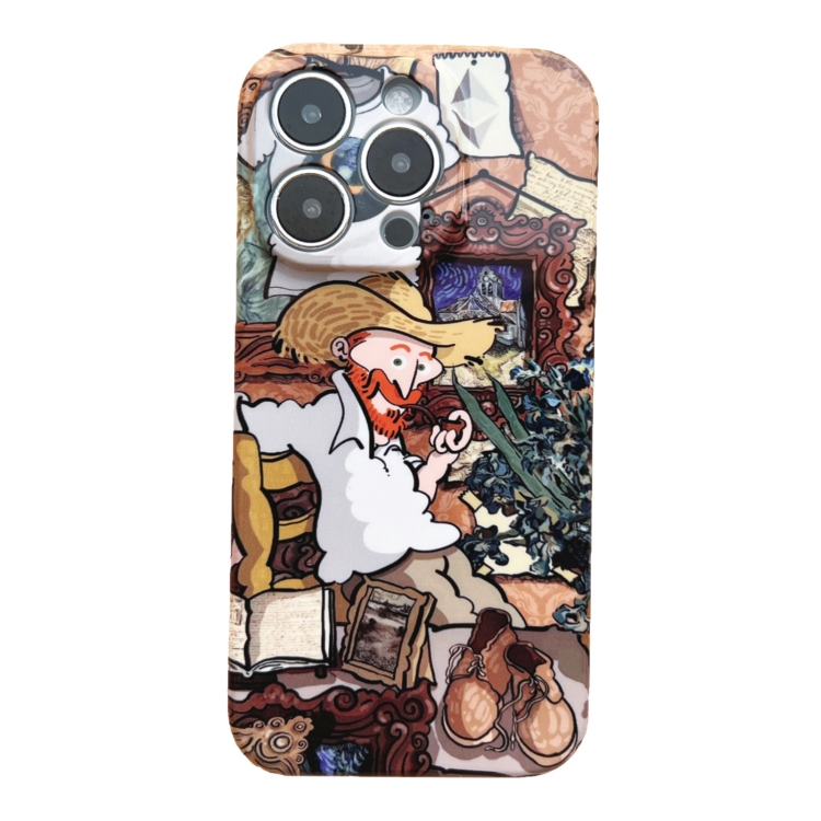 Precise Hole Oil Painting Pattern PC Phone Case, For iPhone 14, For iPhone 14 Plus, For iPhone 14 Pro, For iPhone 14 Pro Max