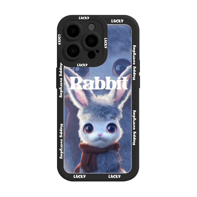Liquid Silicone Oil Painting Rabbit Phone Case, For iPhone 15 Pro Max, For iPhone 14, For iPhone 14 Plus, For iPhone 14 Pro, For iPhone 14 Pro Max, For iPhone 13, For iPhone 15 Pro, For iPhone 13 Pro, For iPhone 13 Pro Max, For iPhone 12...