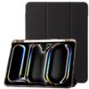 Clear Acrylic 3-Fold Leather Tablet Case, For iPad Pro 13 2024, For iPad Pro 11 2024