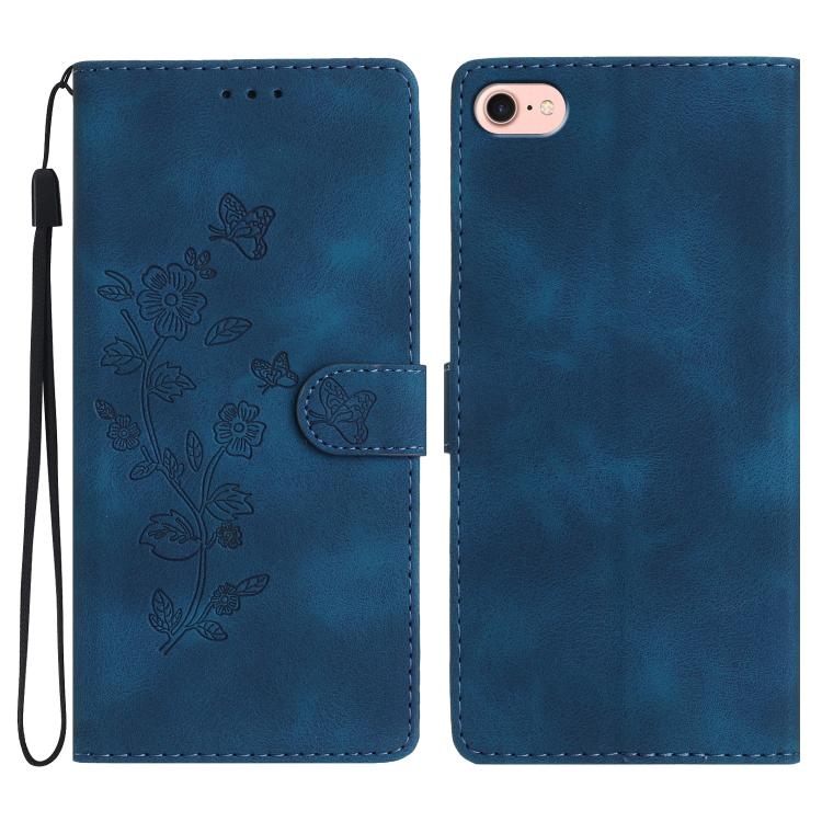 Flower Butterfly Embossing Pattern Leather Phone Case, For iPhone 16e, For iPhone 16 Pro Max, For iPhone 16 Pro, For iPhone 16 Plus