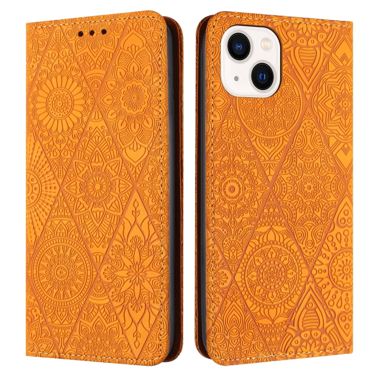Ethnic Embossed Adsorption Leather Phone Case, For iPhone 14, For iPhone 14 Plus, For iPhone 14 Pro, For iPhone 14 Pro Max