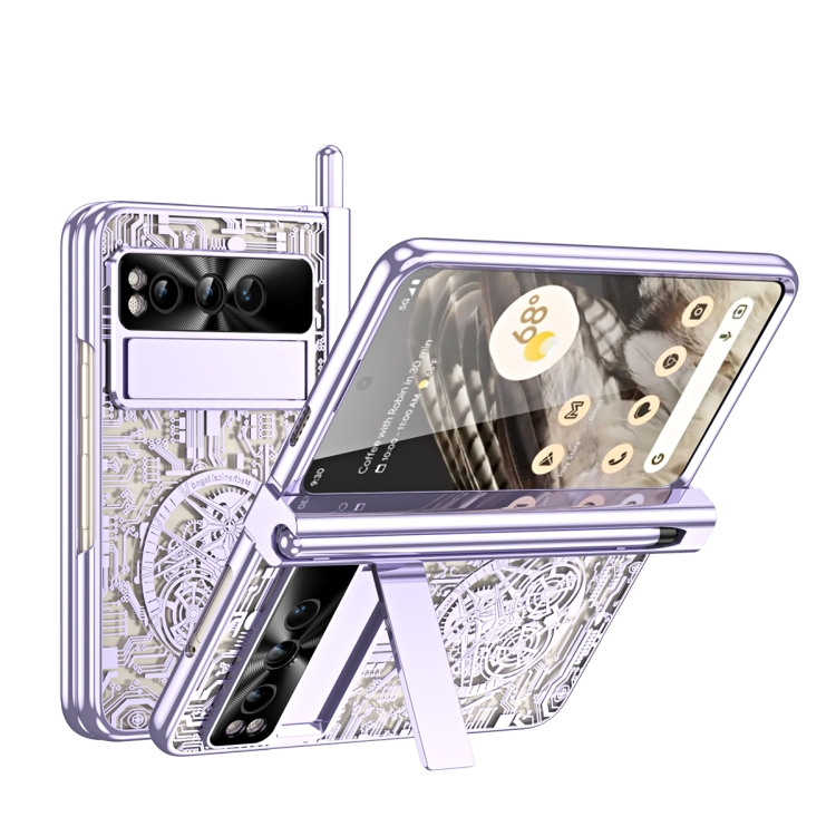 Mechanical Legend Integrated Electroplating All-inclusive Phone Case with Pen Slot, For Google Pixel Fold