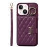 Horizontal Card Bag Ring Holder Phone Case with Dual Lanyard, For iPhone 13, For iPhone 12, For iPhone 12 Pro Max