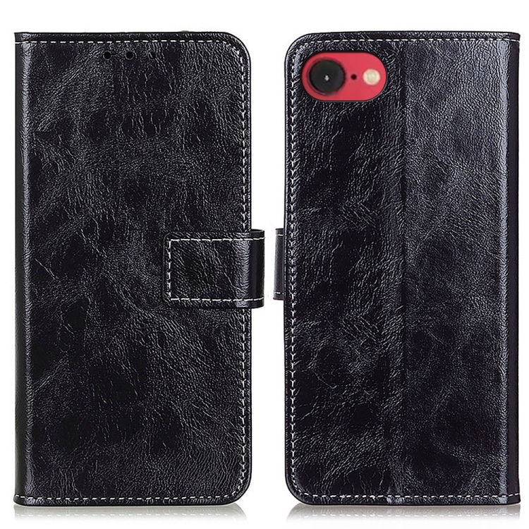 Retro Crazy Horse Texture Horizontal Flip Leather Phone Case, iPhone 16e, For iPhone 16 Pro Max, For iPhone 16 Pro, For iPhone 16 Plus