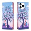 Colored Drawing Pattern Flip Leather Phone Case, For iPhone 16 Pro Max, For iPhone 16 Pro