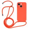 Crossbody Lanyard Liquid Silicone Case, For iPhone 15 Plus