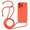 Crossbody Lanyard Liquid Silicone Case, For iPhone 15 Pro