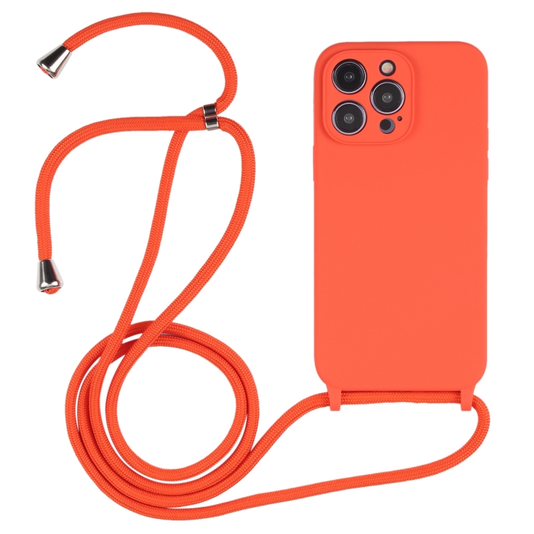 Crossbody Lanyard Liquid Silicone Case, For iPhone 15 Pro Max