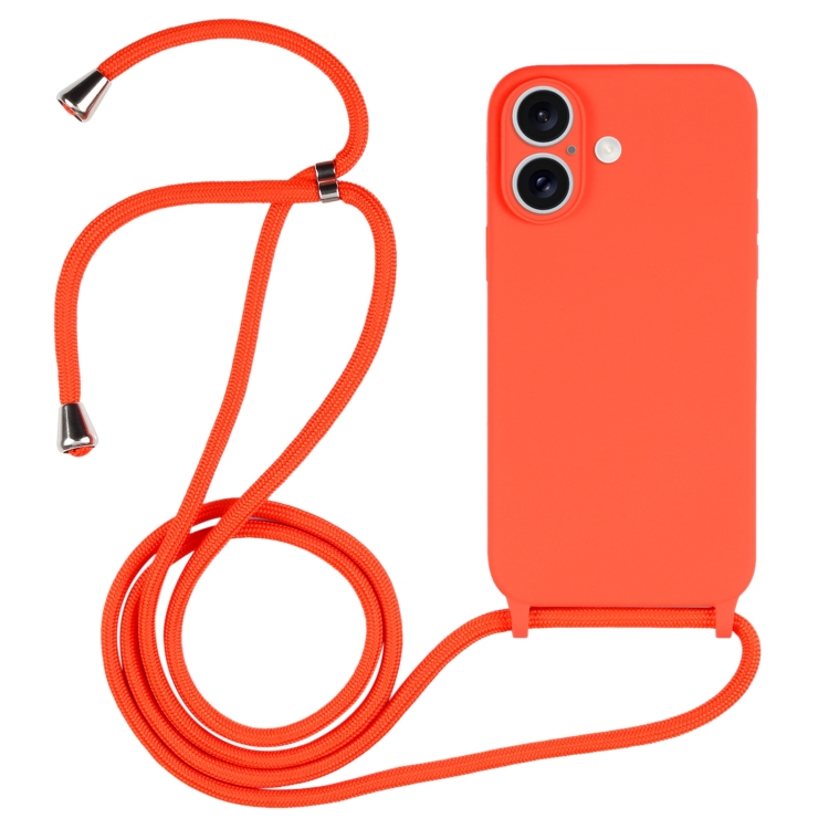 Crossbody Lanyard Liquid Silicone Case, For iPhone 16