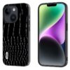 ABEEL Genuine Leather Crocodile Pattern Black Edge Phone Case, For iPhone 15 Plus, For iPhone 15