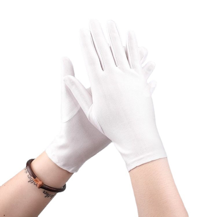 Labor Protection White Anti-sweat Cloth Thickened Gloves, 1 Pair