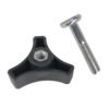 Lawn Mower Handle Bar Wheel Triangle Handle Knob with 5cm Screw