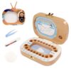 Creative Wooden Children TV Set Deciduous Tooth Preservation Box Baby Teeth Tooth House Storage Box, HC2008A, HC2008B, HC2008C