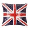 Sequin British Flag Pattern Decorative Cushion Covers Reversible Pillow Cover, Size: 40cm x 40cm