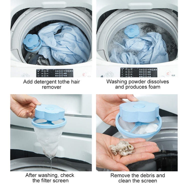 10pcs Plum-shaped Washing Machine Hair Removal Mesh Filter Bag Floating ...
