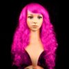 Colorful Wild-Curl Up Party Headwear Wavy Long PET Wigs For Female(Black)