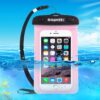 HAWEEL Transparent Universal Waterproof Bag with Lanyard for iPhone, Galaxy, Huawei, Xiaomi, LG, HTC and Other Smart Phones(Pink)