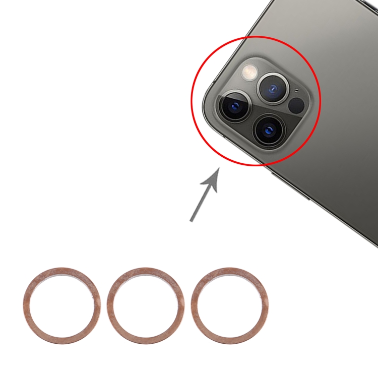 3 PCS Rear Camera Glass Lens Metal Protector Hoop Ring for iPhone 12 Pro, For iPhone 12 Pro