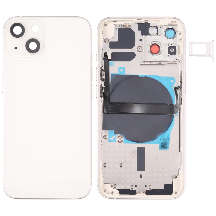 For iPhone 13 Battery Back Cover with Side Keys & Card Tray & Power + Volume Flex Cable & Wireless Charging Module, For iPhone 13 (Assembly)