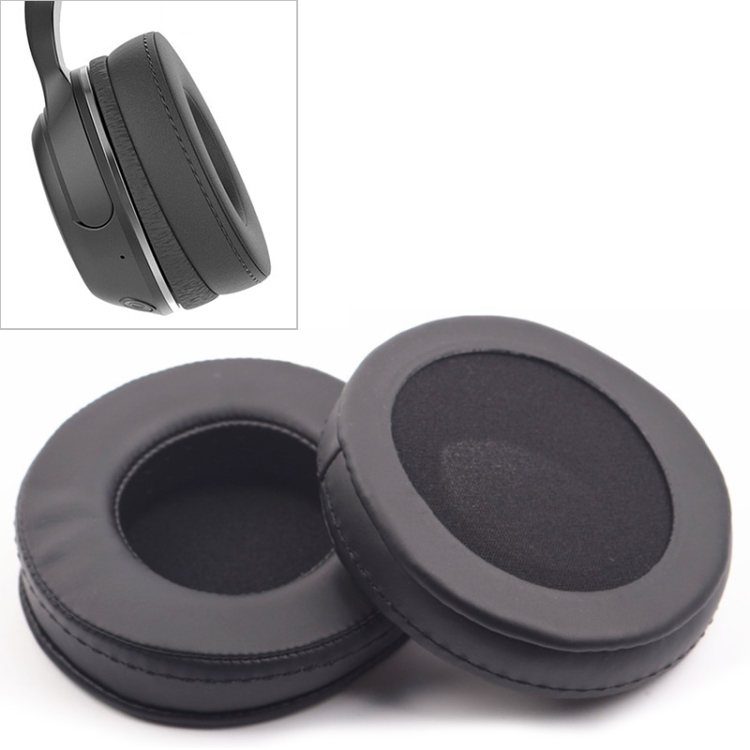 2 PCS For Skullcandy / HESH 2.0 HESH Thickened Earphone Cushion Cover Earmuffs Replacement Earpads with White Thread Sewing(Black)