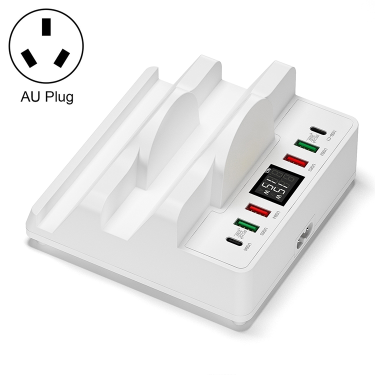 F6 Multifunctional Dual Wireless Charger with Phone Holder & Current Display, AU Plug, IP8G1005AU, IP8G1005EU, IP8G1005UK, IP8G1005US