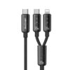 WK WDC-194 Pioneer Series 2 in 1 65W USB-C/Type-C to USB-C/Type-C+8 Pin Fast Charging Data Cable, Length: 1m, WDC-194