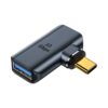 10 Gbps USB Female to USB-C/Type-C Male Magnetic Side Bend Charging Adapter, Side Bend (Grey), Side Bend (Silver)