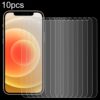 For iPhone 12 / 12 Pro 10pcs 0.26mm 9H 2.5D Tempered Glass Film (Slotted)