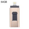 easyflash RQW-01B 3 in 1 USB 2.0 & 8 Pin & Micro USB 64GB Flash Drive(Gold)