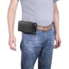 Men Lambskin Texture Multi-functional Universal Mobile Phone Waist Pack Leather Case for 5.2 Inch or Below Smartphones, For 5.2 Inch
