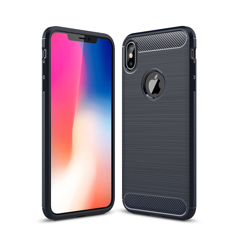 For iPhone XS Max Brushed Texture Carbon Fiber Shockproof TPU Protective Back Case, For iPhone XS Max, For XS Max