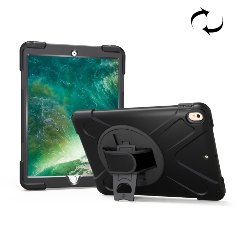 For iPad Pro 10.5 inch 360 Degree Rotation PC + Silicone Protective Case with Holder & Hand-strap, For iPad Pro 10.5 inch