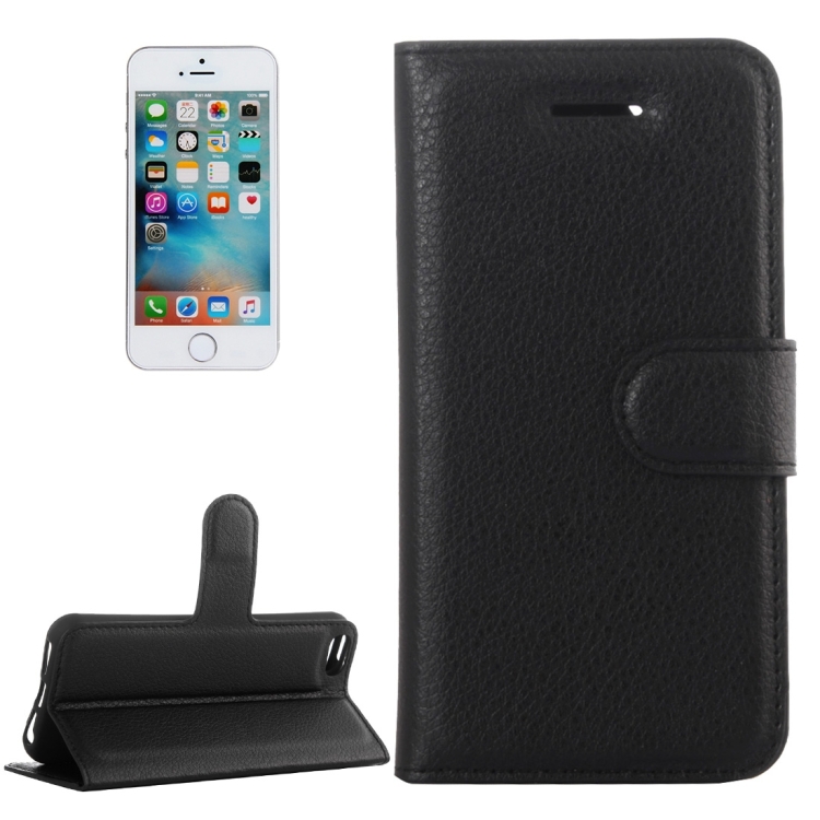 For iPhone 5 & 5s & SE Litchi Texture Horizontal Flip Leather Case with Holder & Card Slots & Wallet, For 5 & iPhone 5S & iPhone SE, For iPhone 5 & 5S & SE