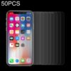 For iPhone 11 Pro / XS / X 50pcs 0.3mm 2.5D 9H Tempered Glass Film