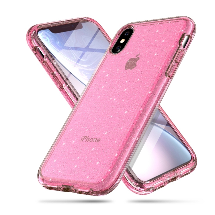 For iPhone XS Max Shockproof Terminator Style Glitter Powder Protector Case, iPhone XS Max (Pink), iPhone XS Max (Grey), iPhone XS Max (White)