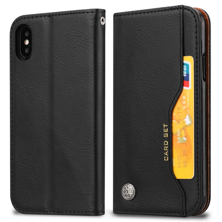 For iPhone XS Max Knead Skin Texture Horizontal Flip Leather Case with Photo Frame & Holder & Card Slots & Wallet, For iPhone XS Max
