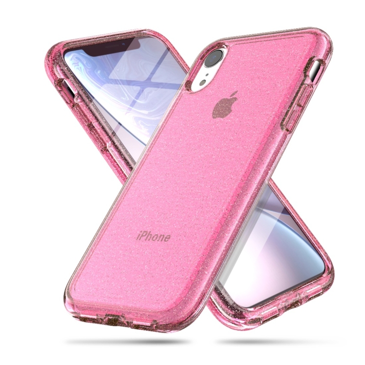 For iPhone XR Shockproof Terminator Style Glitter Powder Protector Case, iPhone XR (Pink), iPhone XR (Grey), iPhone XR (White)