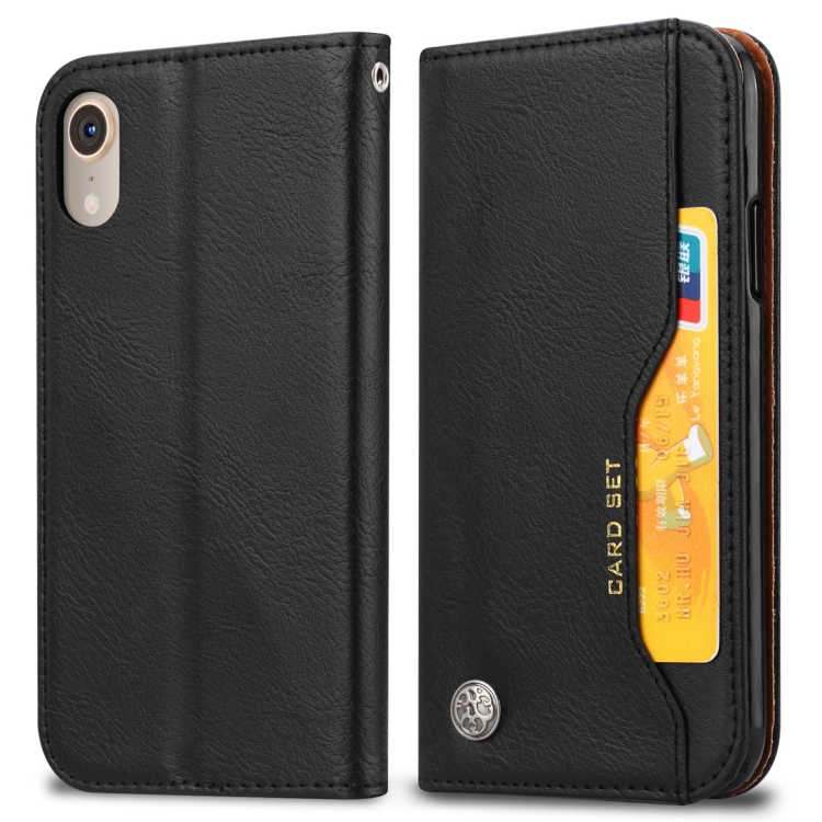 For iPhone XR Knead Skin Texture Horizontal Flip Leather Case with Photo Frame & Holder & Card Slots & Wallet, For iPhone XR
