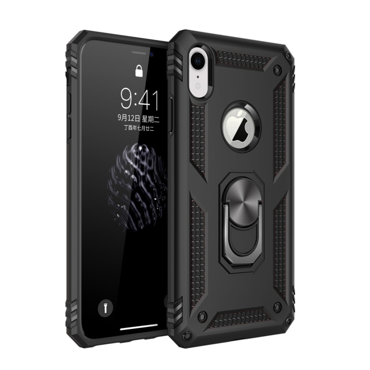 For iPhone XR Armor Shockproof TPU + PC Protective Case with 360 Degree Rotation Holder, For iPhone XR