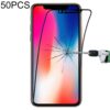 For iPhone 11 Pro / XS / X 50pcs 0.1mm 9H Full Screen Flexible Fiber Tempered Glass Film, For iPhone 11 Pro / XS / X