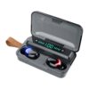 F9-5C Four-bar Breathing Light + Digital Display Noise Reduction Bluetooth Earphone with Hand Strap, F9-5C Four-bar Light with Strap Black, F9-5C Four-bar Light with Strap White